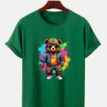 Splash Colorful Bear Print T-Shirt