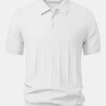 Stripe Jacquard Knit Polo Shirt & Slim Fit Tapered Trousers