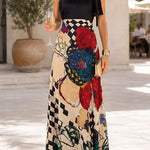 One Shoulder Abstract Floral Maxi Dress
