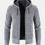 Man Zip Up Hooded Sweater