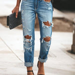 Margovil Pixie Rolled Hem Ripped Jeans