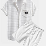 Short Sleeve Waffle Shirt & Waffle Drawstring Shorts