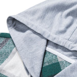 Contrast Flannel Plaid Hooded Overshirt