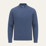 Lerano Cashwool Half-Zip Knit Blue