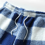 Plaid Pattern Teddy Hoodie & Straight Leg Plaid Pattern Teddy Pants