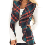 Margovil Pockets Plaid Jacket Vest