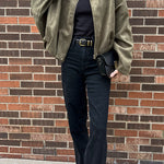 Margovil Lapel Zip Up Trendy Bomber Jacket