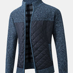 Quilted Patchwork Zip Up Sweater