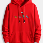Cartoon Dinosaur Print Cotton Hoodie