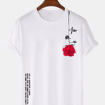 Slogan Rose Print T-Shirt