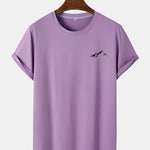 Mountain Graphic Print Arc Hem T-Shirt