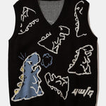 Dinosaur Print Knit Sweater Vest