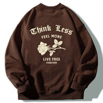 Slogan Rose Back Print Relaxed Sweatshirt