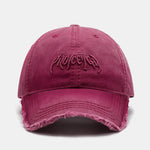 Slogan Embroidery Washed Baseball Cap