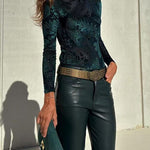 Margovil Crewneck Long Sleeves Printed Bodysuit