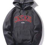 Chicago Letter Print Hoodie & Jogger Pants