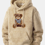 3 Pieces Bear Embroidered Patch Teddy Hoodie