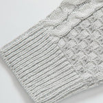 Leather Buckle Knitted Jacquard Turtleneck Sweater