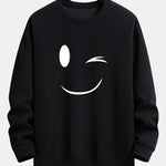 Smiley Face Print Relax Fit Sweatshirt