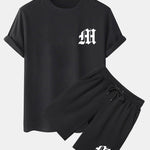 Letter Print T-Shirt & Shorts