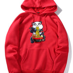 Panda Eating Ramen Print Hoodie