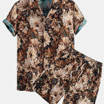 Painted Floral Jacquard Cuban Shirt & Shorts