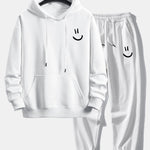 Smiley Face Print Relax Fit Hoodie & Jogging Pants