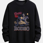 Western Cowboy Print Relax Fit Sweatshirt