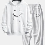 It Is What It Is Print Relax Fit Hoodie & Jogging Pants
