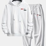 Paris Stripe Print Relax Fit Hoodie & Jogging Pants