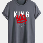 Regular Fit Crown King Print Cotton T-Shirt