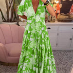 Catrisa™ | Floral Print V-neck Pocket Dress