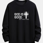 God Is Good Cross Print Relax Fit Sweatshirt