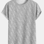Diamond Jacquard Arc Hem T-Shirt
