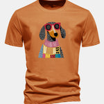 Regular Fit Sweater Dog Print Cotton T-Shirt
