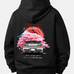 Tokyo Cherry Blossoms Car Print Relax Fit Hoodie