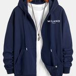 Milano Italy Print Relax Fit Zip Hoodie
