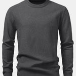 Checkerboard Textured Crew Neck Sweater