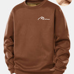 Man Slogan Print Teddy Fleece Lined Sweatshirt