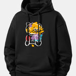 Graffiti Bear Print Relax Fit Hoodie