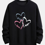 Heart Slogan Print Relax Fit Sweatshirt