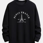Paris France Print Relax Fit Sweatshirt