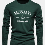 Long Sleeve Monaco Print Cotton T-Shirt