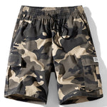 Camouflage Bear Print Drop Shoulder Oversize T-Shirt & Drawstring Cargo Shorts