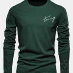 Long Sleeve King Print Cotton T-Shirt