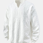Letter Jacquard V Neck T-Shirt