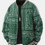 Paisley Print Baseball Jacket