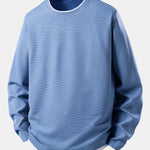 2 In 1 Long Sleeved Crew Neck Waffle T-Shirt