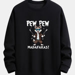 PEW PEW MADAFAKAS Wolf Print Relax Fit Sweatshirt
