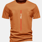 Regular Fit Stripe Paris Print Cotton T-Shirt